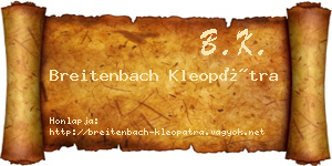 Breitenbach Kleopátra névjegykártya